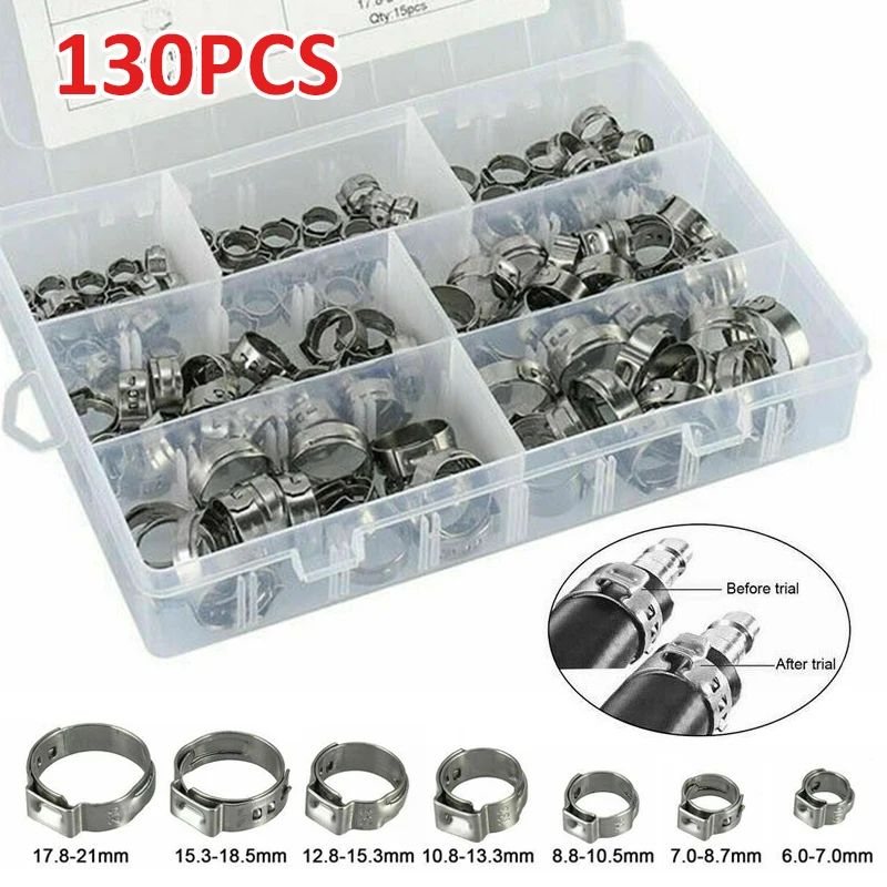 

130 шт., зажим для шланга из нержавеющей стали