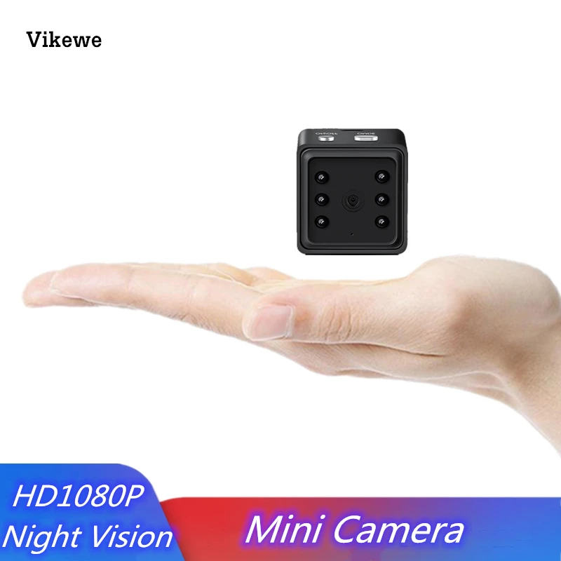 Маленькая видеокамера Vikewe с разрешением 1080 P, мини-камера с функцией ночного видения и обнаружения движения, мини Экшн-камера Sports