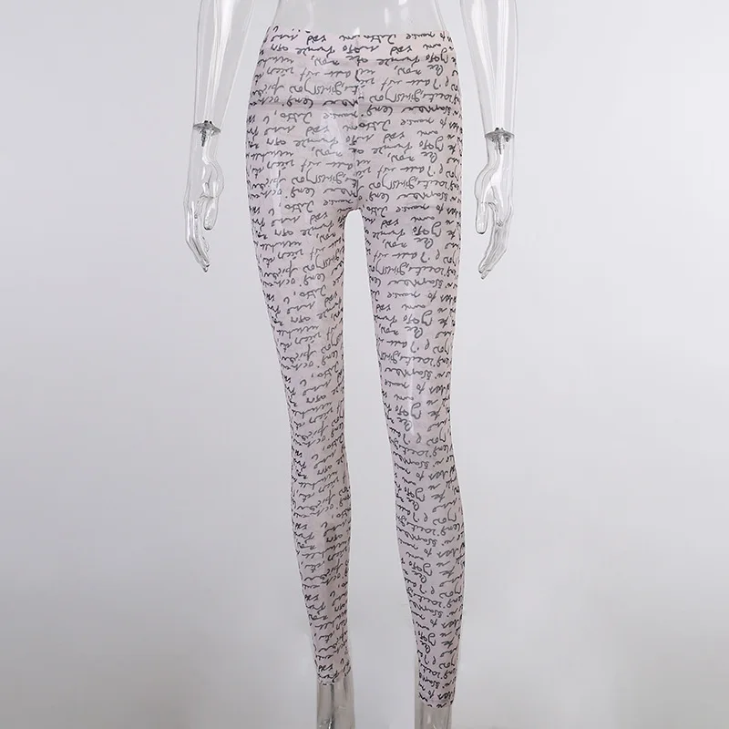 

hirigin Print Mesh Long Bodysuit Pants Two Piece Set Women Fashion Sexy Club Outfits Winter Fall Birthday 2 Pc Clothes