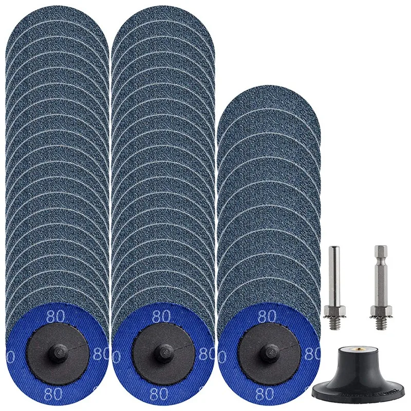 

50Pcs 80 Roloc Quick Change Discs Set, for Die Grinder Surface Prep Strip Grind Polish Finish Burr Rust Paint Removal