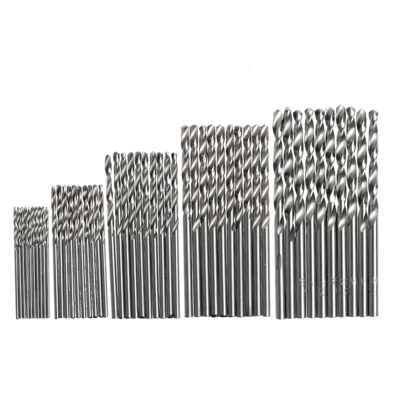 

50 шт. 1/1, 5/2/2, 5/3 мм высокоскоростные стальные титановые позолоченные спиральные сверла набор инструментов 35ED