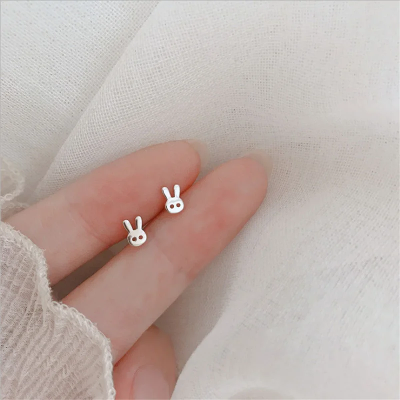

Simple Mini Bunny Earrings Cute Japanese Niche Design Ear Bone Nails Women's Holiday Gifts Party Jewelry Wholesale