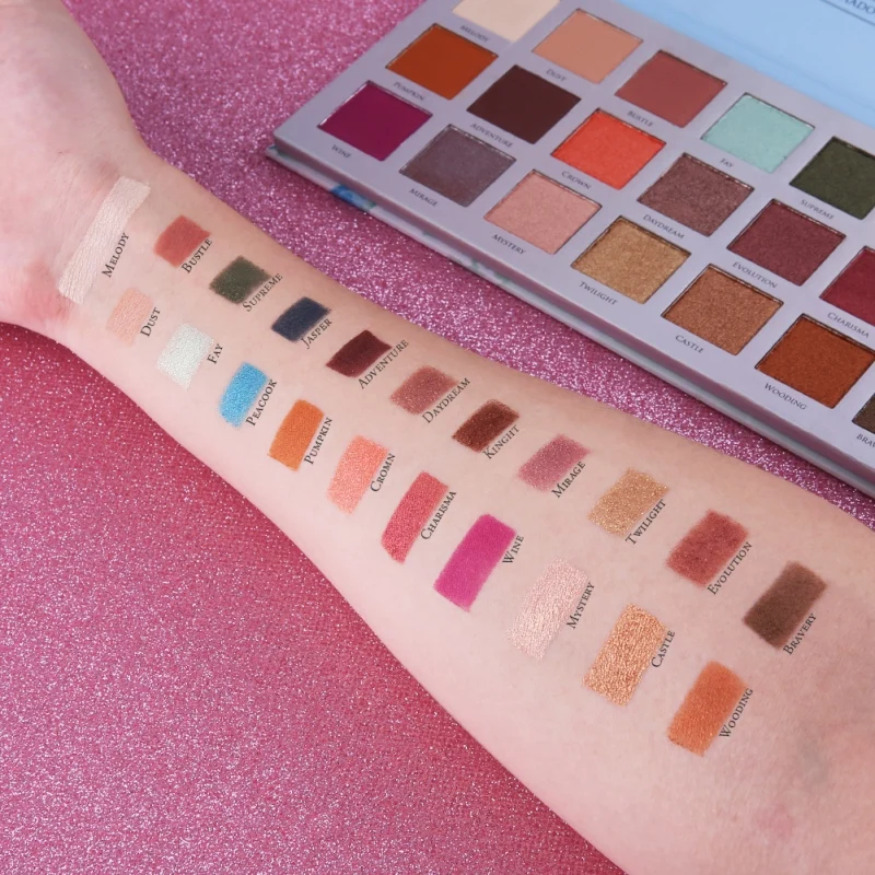 Палитра для век Fresh 21 цвет холодные и теплые двухцветные водостойкие тени