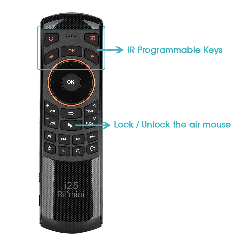 Пульт дистанционного управления Rii Mini i25 2 4 ГГц Fly Mouse с клавиатурой AZERTY для Smart TV