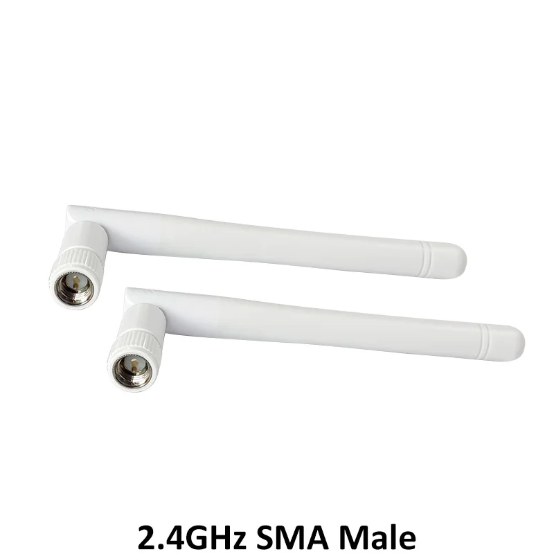 Grandwisdom 5pcs 2.4G antenna 3dbi sma male wlan wifi 2.4ghz antene pbx iot module router signal receiver antena high gain