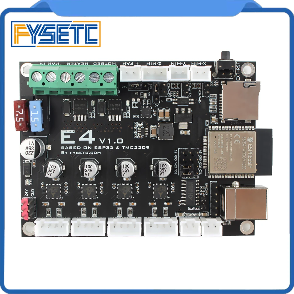 Placa de Controle da Impressora Baseado para a Impressora 3d do Flash de Fysetc e4 com Wi-fi e Bluetooth Pces 3d 4 Tmc2209 240mhz 16m