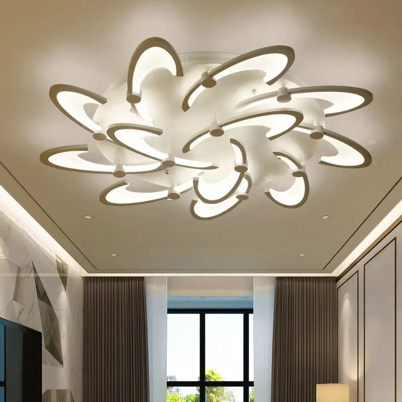 Современная светодиодная люстра с дистанционным управлением белая акриловая