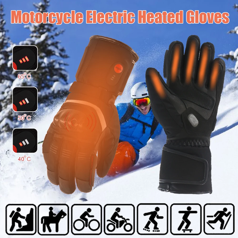 

TouchScreen Motorcycle Electric Heated Gloves Rechargeable Battery 7.4V 2200MAH Outdoor Cycling Skiing Waterproof Heating Gloves