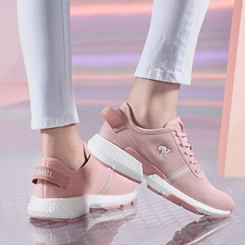 

CAMEL Women Jogging Shoes Sneaker Breathable Knit Upper Running Fitness Gym Outdoor Tennis Wearproof Mesh Flywire Women