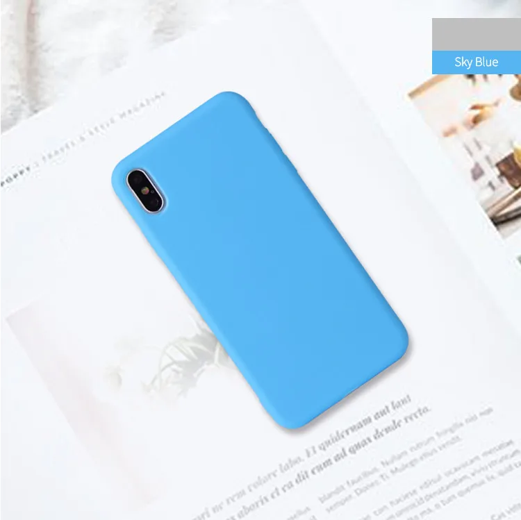 Однотонный силиконовый чехол для iPhone XS 11 Pro Max XR XS Max X 6 6S 7 8 Plus, мягкий ТПУ чехол USLION, карамельный цвет, чехол для телефона - Цвет: Небесно-голубой