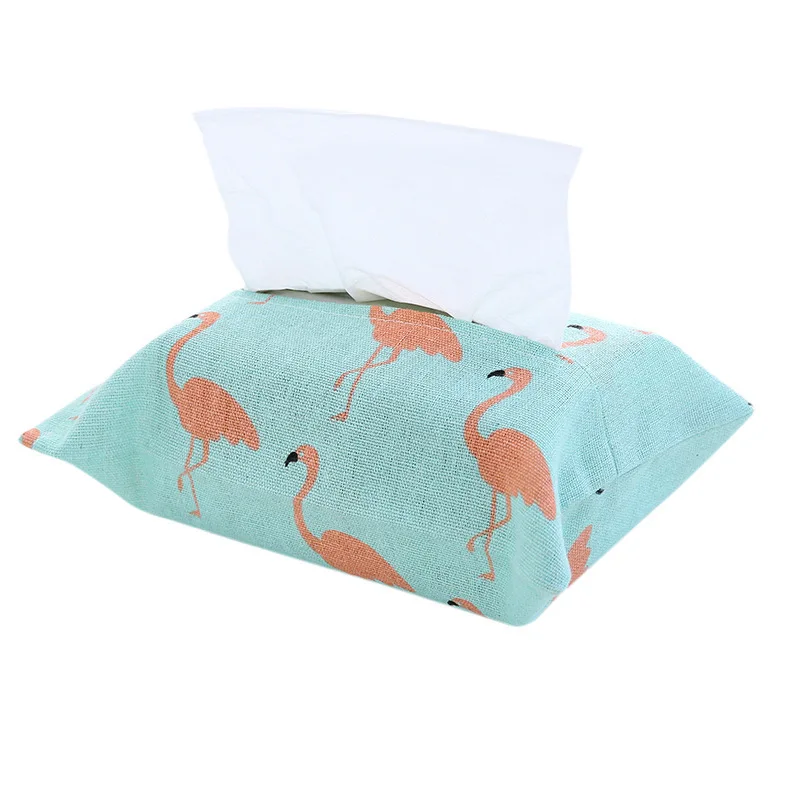 Милый мультяшный тканевый ящик коробка для бумажных салфеток из хлопка и льна