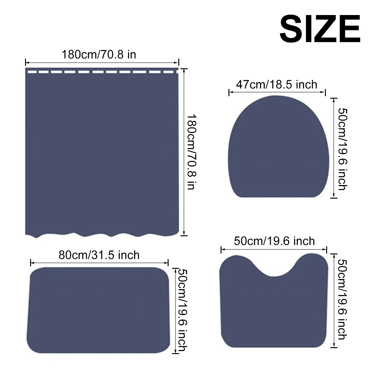 

2/3/4 PCS Waterproof Shower Curtain Set Bathroom Decor Non-Slip Rug + Toilet Seat Cover Bath Mats Sets with 12PCS Curtain Hooks