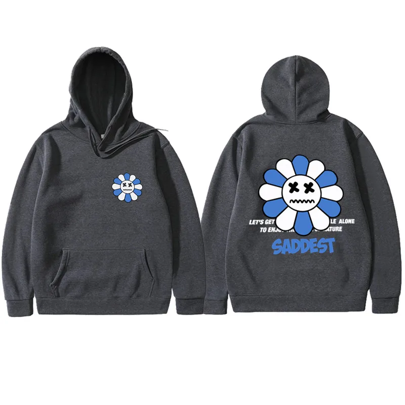 

Saddest Daisy Flower Face Print Men and Women Hip Hop Hoodie Fleece Long Sleeve Harajuku Fashion Personality Hoodie Street Tide