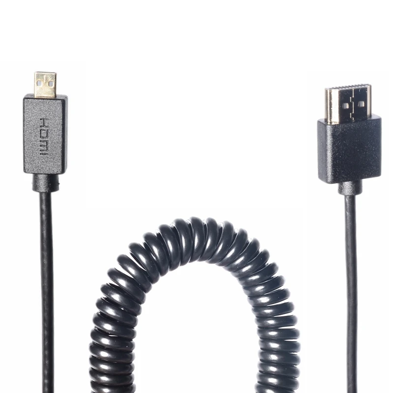 Micro HDMI совместимый OD 3 0 мм мягкий тонкий кабель и мини штекер эластичный пружинный