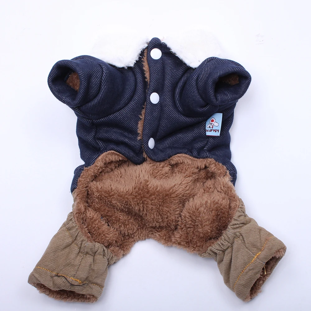 Вельветовое зимнее теплое пальто для собак и кошек Куртка щенков Спортивный
