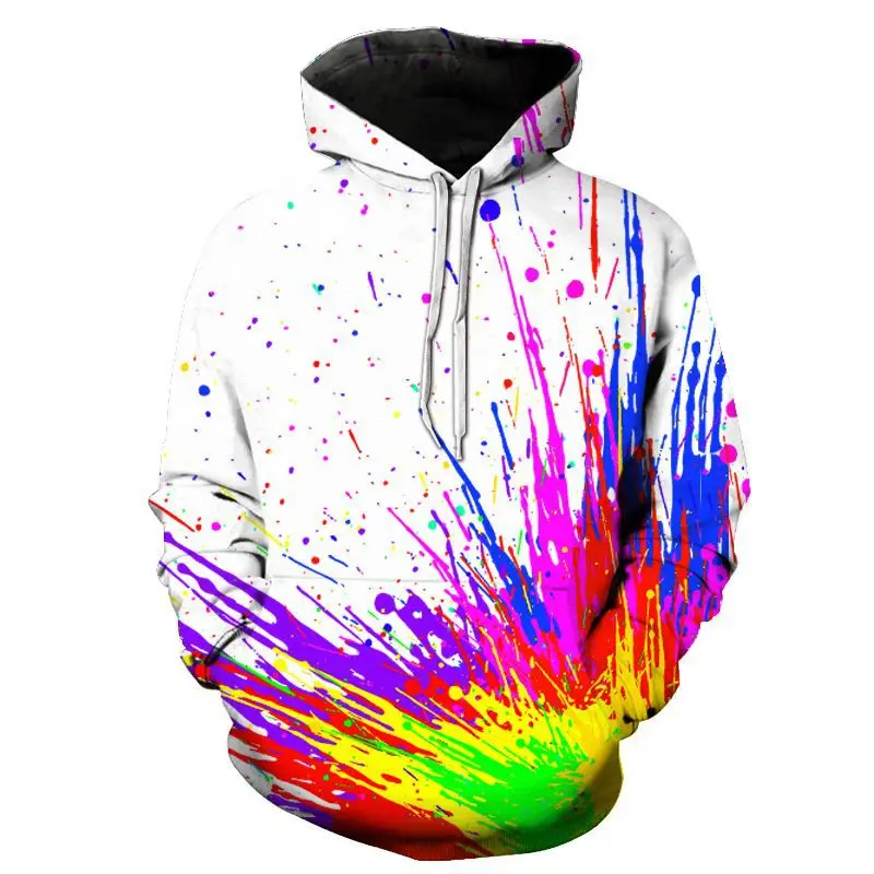 

2021 Spring and Autumn New Hoodie Clothing 3D Digital Color Printing Hoodie Fashion Sweatshirt Men's Print Street Men's Sportswe