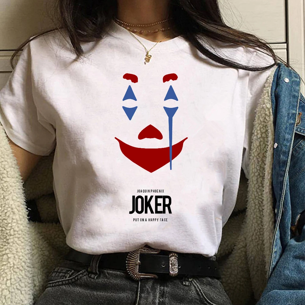 Joker Horror футболка уличная Белая Мужская/женская Летняя Повседневная Harajuku эстетика