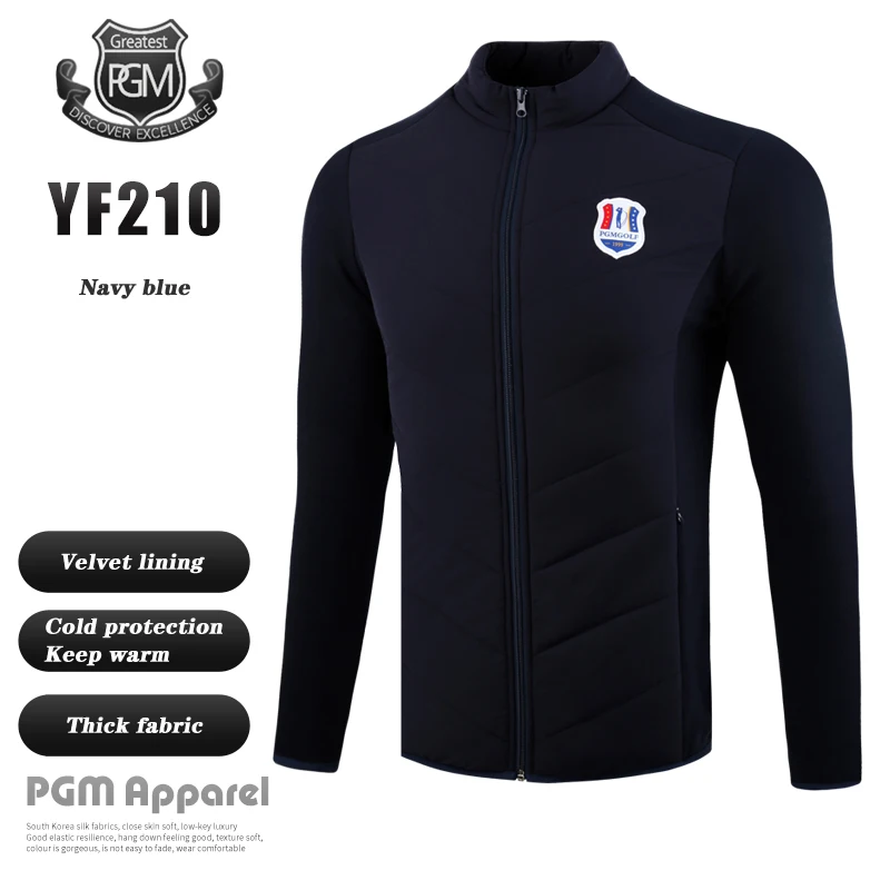Navy blue Отправить носки PGM для мужчин гольф одежда осень зима утепленная куртка легкий пуховик одежда для тренировок на открытом воздухе соревнований Джерси - Цвет: Navy blue