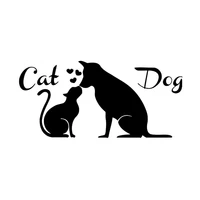 hottest station love friendship between dogs and cats car sticker waterproof motorcycle window decorations pvc 15cm x 7 2cm