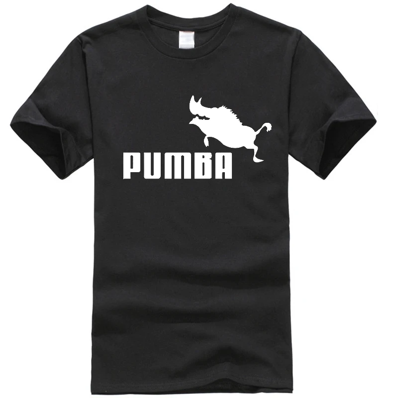 Новинка года, брендовые футболки homme Pumba, Мужская футболка с короткими рукавами, хлопок, летняя повседневная футболка для мальчиков, модная футболка - Цвет: Black