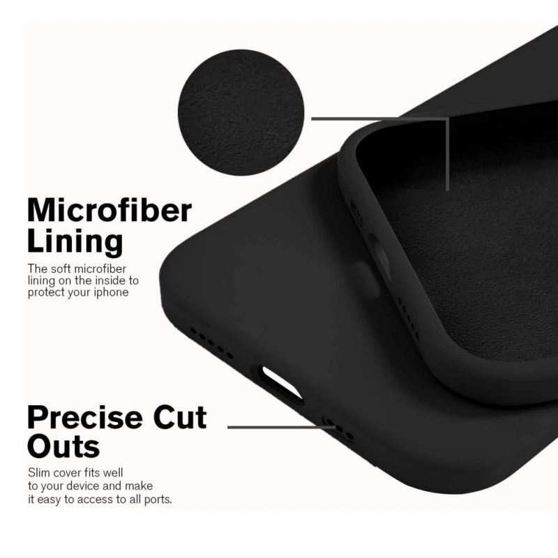 

Liquid Silicone Case For Iphone 12 Mini Pro Max Full Body Slim Design Phone Case Cover With Microfiber Lining For New IPhone