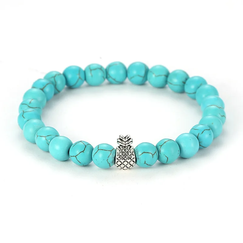 Женские и мужские браслеты из сплава в форме ананаса многоцветные вулканические