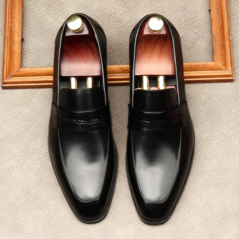 Новое поступление мужские деловые модельные туфли из натуральной кожи