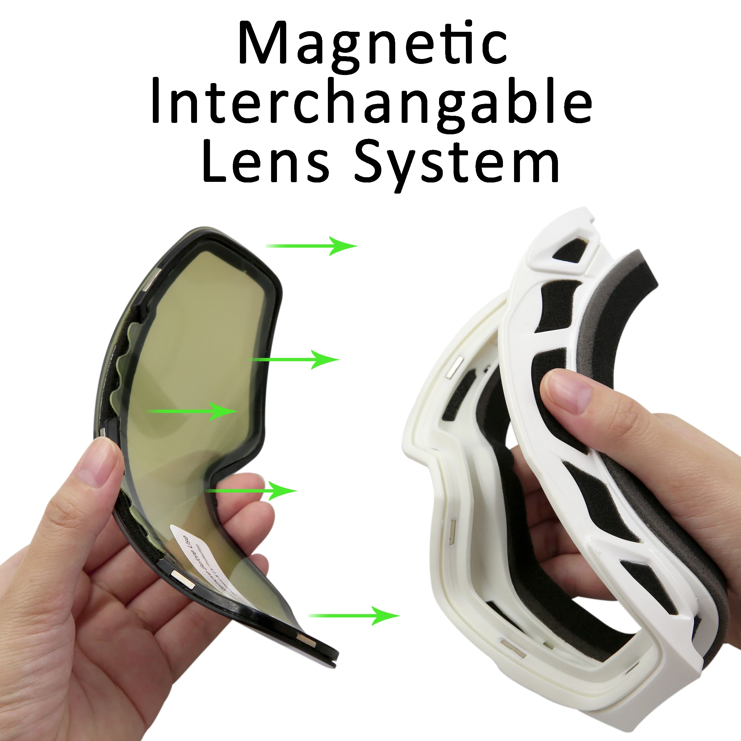 Лыжные очки маска регулируемые магнитные двухслойные для сноуборда с защитой от
