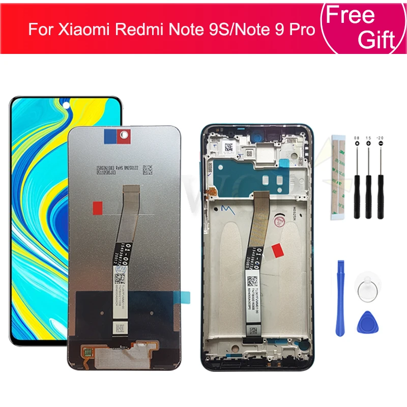 for Xiaomi Redmi Note 9S LCD Display Screen Touch Digitizer Assembly For Redmi Note 9 Pro LCD Replacement Repair Parts 6.67"