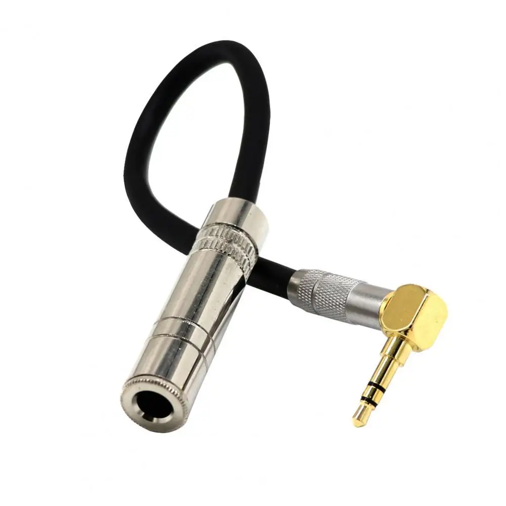 

Audio Cable 90 Degree Right Angle High Fidelity 0.2m 3.5mm to 6.5mm/6.35mm AUX Extension Cord for Microphone Speaker Audio Wire