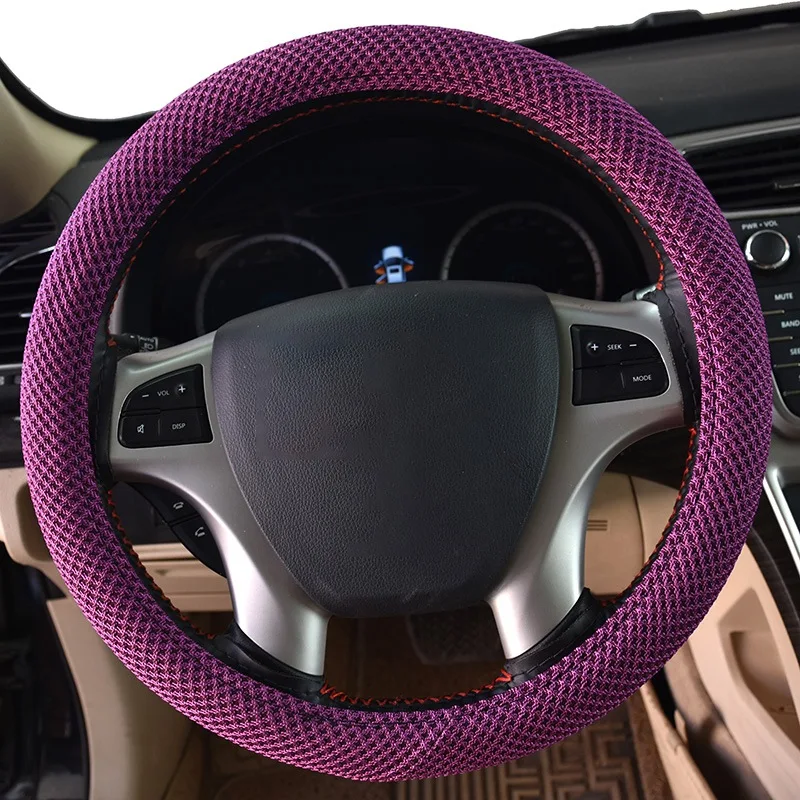 Универсальный чехол для руля 38 см из вискозы тюнинг черный красный розовый серый