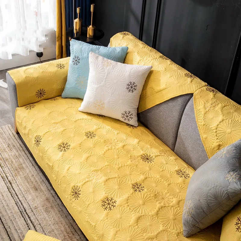 

Sofa Cushion Four Seasons Universal Non-slip Modern Couch Cover Nordic Simple Embroidery Sectional Sofa Cover L Type Home