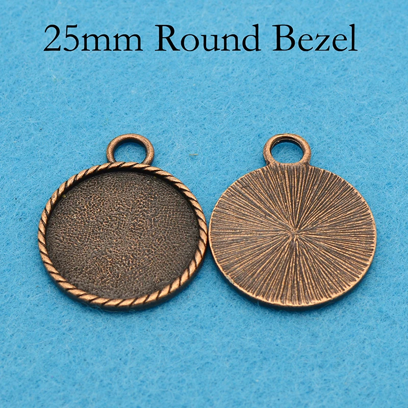 50 - 25mm Round Pendant Setting Rope Trim Bezel Blank Tray Cabochon Resin Frame | Украшения и аксессуары