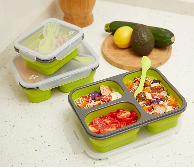 NatureHike Portable Foldable Lunch Box Travel Food Meal Boxes Picnic Sealed Preservation Food-grade Silicone Foods Container | Спорт и