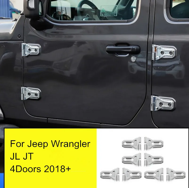 

8Pcs Car Door Hinge Cover Protector Cover Trim Red/Black/Silver Fit For Jeep Wrangler JL JT 4Doors 2018 2019 2020 2021