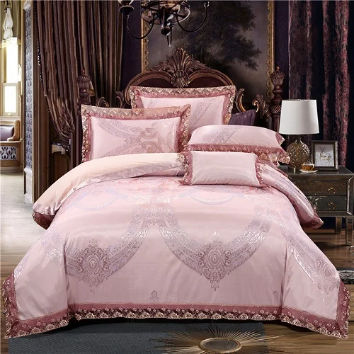 bedding set 6 Королевский, Королевский, белый, красный комплект постельного белья, роскошный свадебный комплект постельного белья, жаккардовый, хлопковый, пододеяльник, Комплект постельного белья, постельное белье, постельное белье, nordico cama - Цвет: bedding set 6