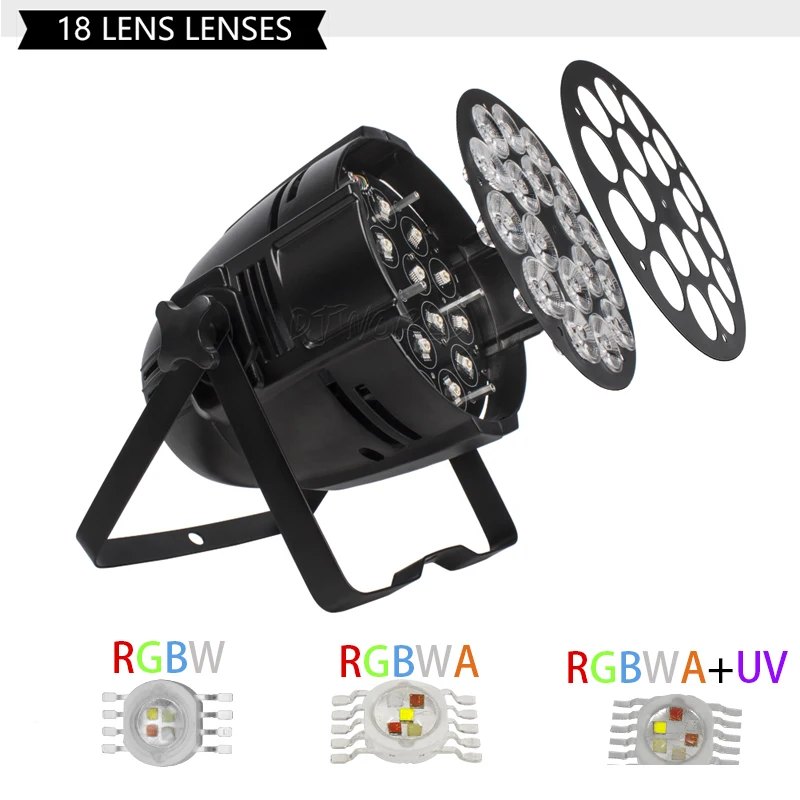 Djworld светодиодный светильник 18x18 Вт алюминиевый сценический Par RGBWA + UV 6 в 1 DMX 512 Powercon