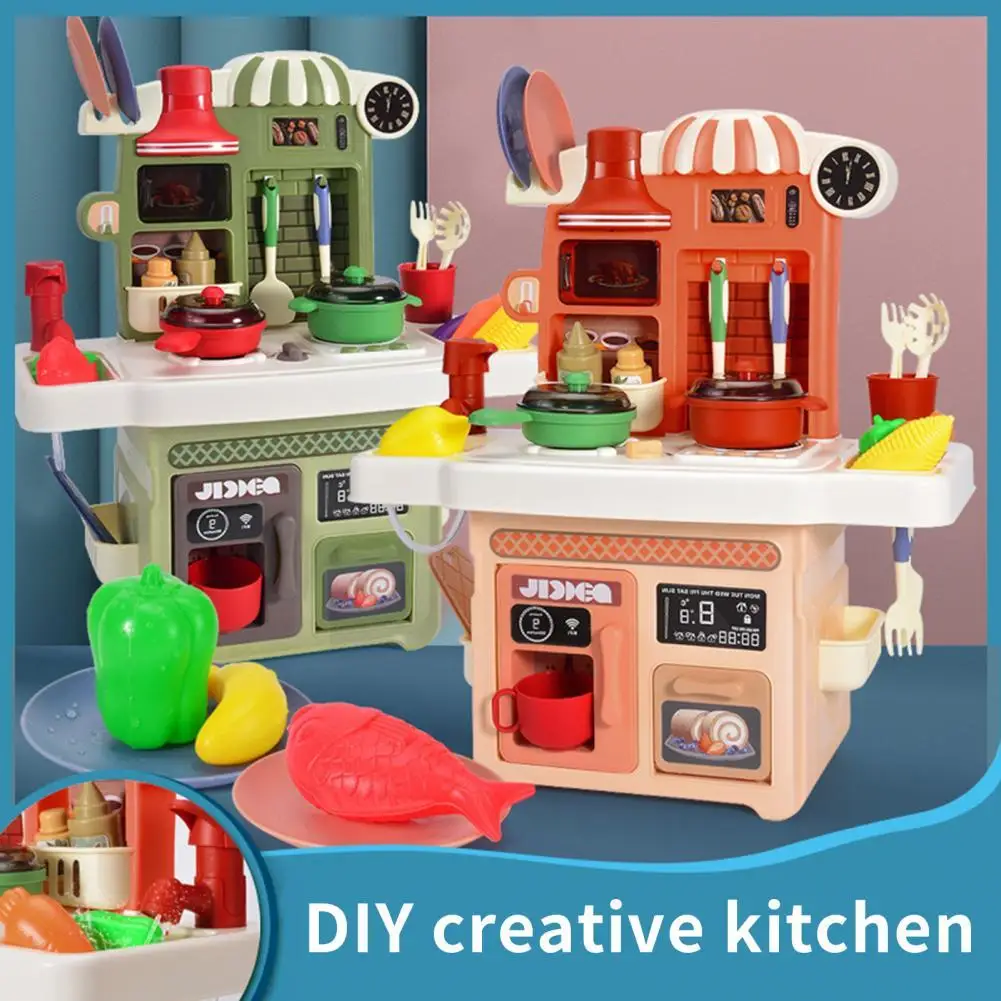

23Pcs Children Play House Tableware with Light Music Kitchen Toy Set Kids Gift
