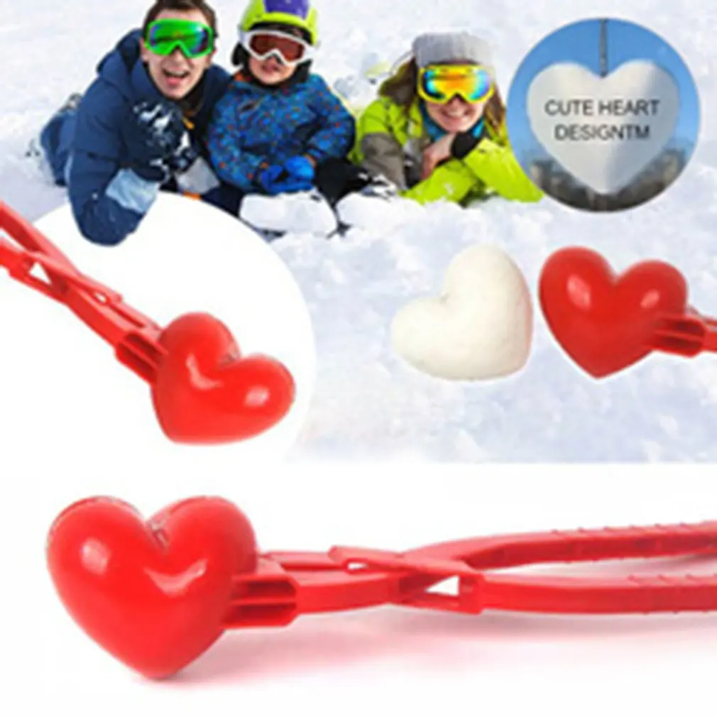 

Winter Heart Snowball Maker Winter Mold Plastic Sand Ball Tool Clip Kids Toy Outdoor Snowball Game Tool