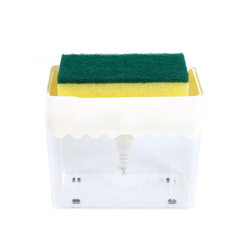 

2-in-1 Soap Pump Dispenser With Sponge Holder Liquid Dispenser Container Hand Pr