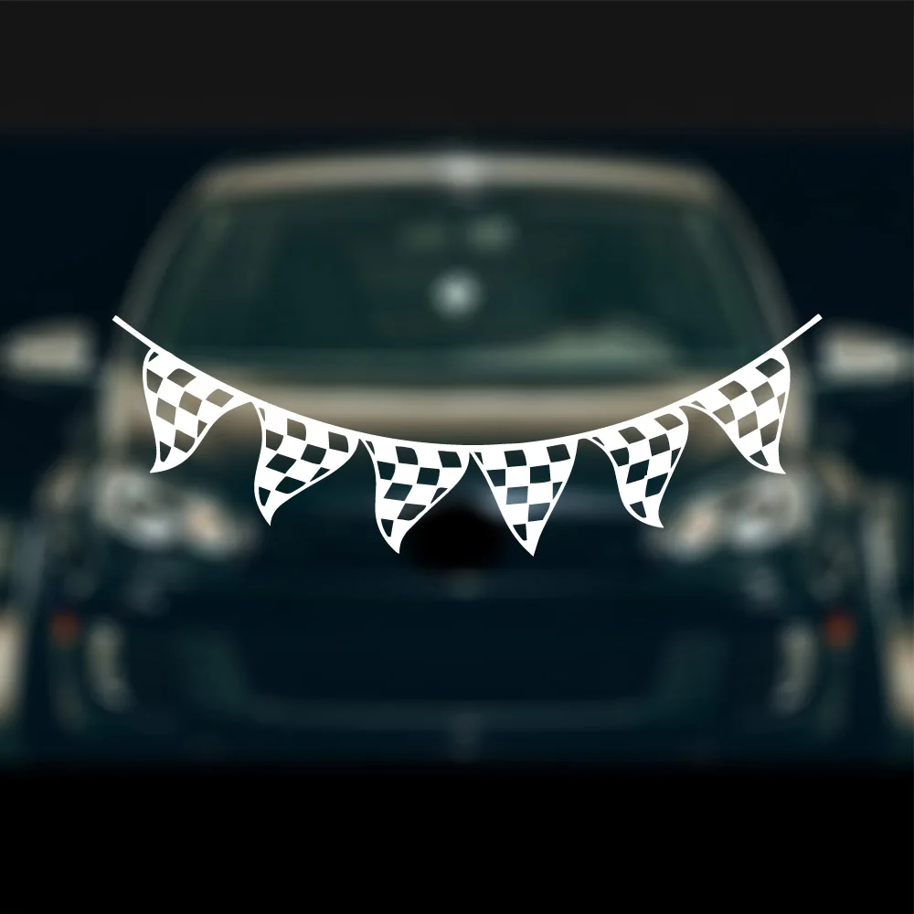 

Cartoon racing flag Car Assessoires Die Cut Decal Bumper Sticker For Windows, Cars, Trucks, Laptops