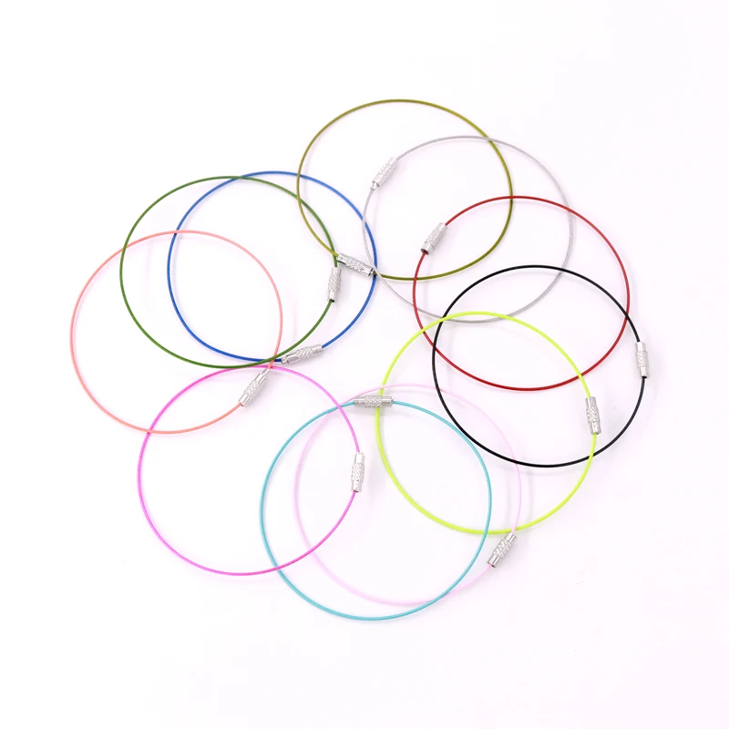 

Stainless Steel Wire Memory Beading Bracelets Bangle Cable Cord Silver Tone For DIY Jewelry Making 23cm/9inch Dia 50pcs Loops