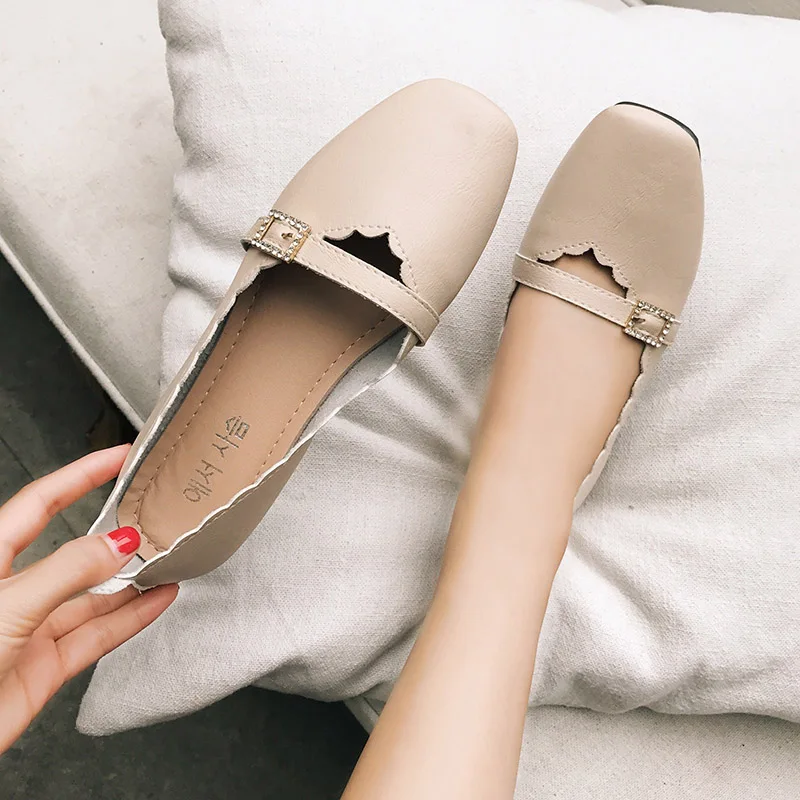 

Women Flats Mary Janes Slip-on Flat Shoes White Boat Shoes Buckle Woman Shoes Ballet Flats Comfortable Sneakers Spring sdr5
