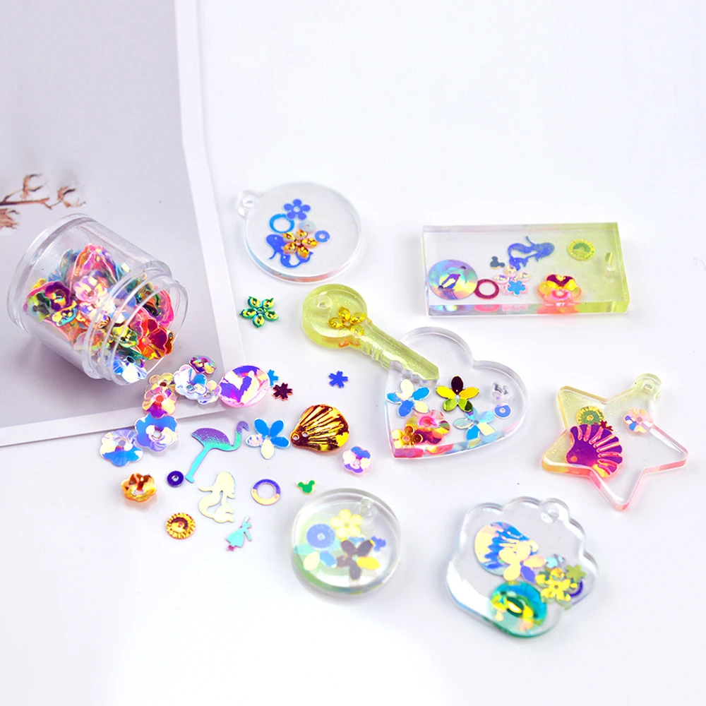 

10ml Glitter Sequins for Resin DIY Filler Shinny Flower Sequins Powder Epoxy Resin Silicone Mold Filling Colorful Craft DIY