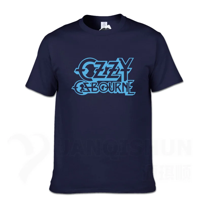 NavyBlue 2 Новинка, Ozzy osborn, летние футболки, 16 цветов, мужские брендовые хип-хоп футболки с коротким рукавом, на заказ, с принтом Ozzy, панк-рок, футболки, Топ - Цвет: NavyBlue 2