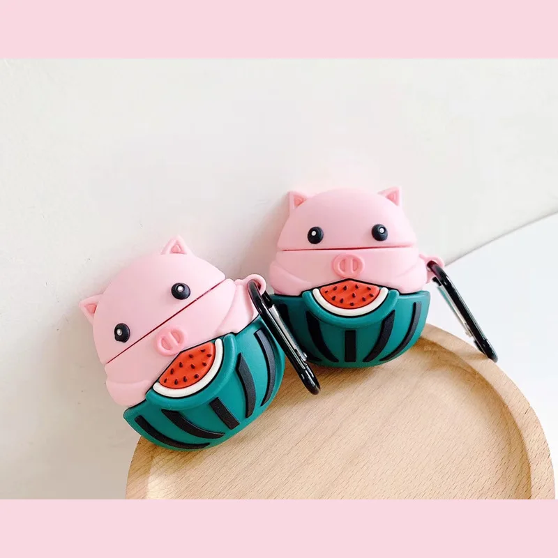 Teyomi 3D чехол с рисунком поросенка арбуза для Airpods 1/2 Чехол Мягкий силиконовый