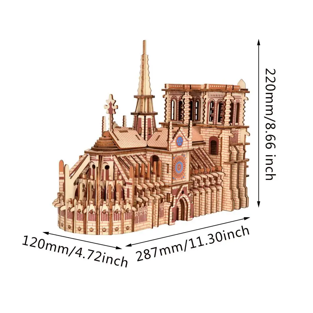 3D пазл NotreDame De Paris деревянная сборка моделирование строительства сделай сам