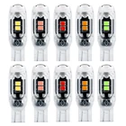 100X T10 W5W светодиодный лампы 3030 5SMD светильник автомобильного номерного знака 7 цветов инструмент лампа поворота Боковые лампочки Внутреннее освещение автомобиля свет s Белый 12 В
