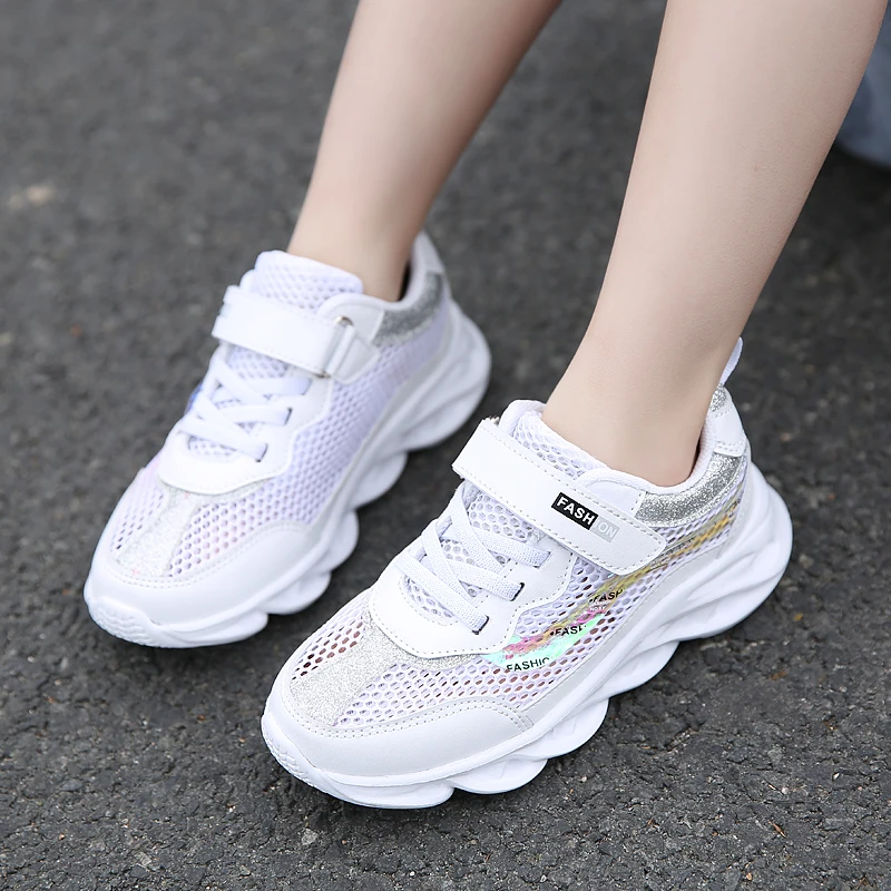 

Pink Girls Running Shoes Kids Tenis Sneakers 2021 Fashion Children Casual Walking Sneakers Summer Breathable Boys Designer Shoes