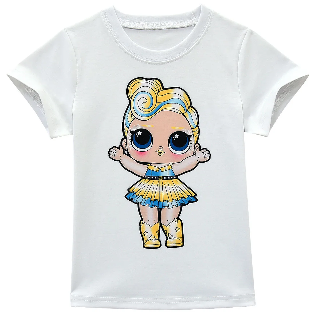 Новинка 2019 года детский костюм с рисунком сюрприз юбка короткими рукавами и